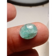 Batu Zamrud 3.70 carat CABOCHON Cut Translucent Colombian Green Emerald BERYL 11 X 9 X 4 MM.+ IKAT CINCIN