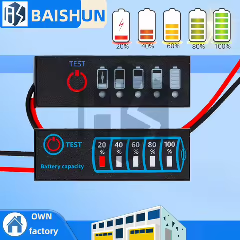 ‌3S Multi-Chemistry Battery Voltage Tester – Li-ion/LiFePO4/Lead-Acid Capacity Monitor with LED Barg