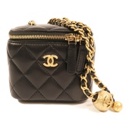 CHANEL 羊皮皮革Mini Vanity Case With Gold Ball金扣鏈帶肩背袋