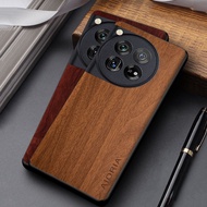 Case For OnePlus 12 12R simple unique design lightweight wooden pattern pu leather cover for oneplus