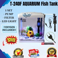 T-240F Mini Aquarium Fish Tank Led Pump Filter Sea Star Super Aquarium SET 12L