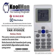 KoolmansingerElectrolux air cond air conditioner OEM replacement remote control YKR-P002E