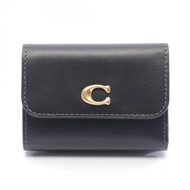 【二手】COACHESSENTIAL 卡包錢包 CY201B4 黑色皮革三折錢包（女士）（全新）