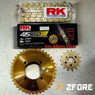 RK 415 ORING GOLD CHAIN + ZFORE SPROCKET LAGENDA 115/115FI/EZ115 SIZE 30T-38T