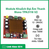 Mạch khuếch đại âm thanh mono TPA3116 12-26vdc 150W V2