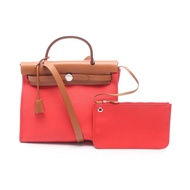 【二手】愛馬仕 HERMES 手提包 Herbag Zip PM 2WAY Bougainvillea/ NATURAL Canvas Leather Herbag Zip PM Bougainvil