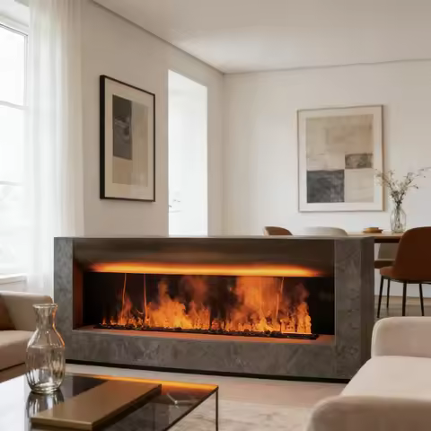 Water Vapor Fireplace with Adjustable Flame Effect Interior Fireplace Mist Firebox Fire Pit 3D Atomi