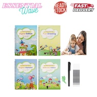 4 Book Magic Children 3D Copybook For Calligraphy Number English Handwriting Books Learning Math Wri