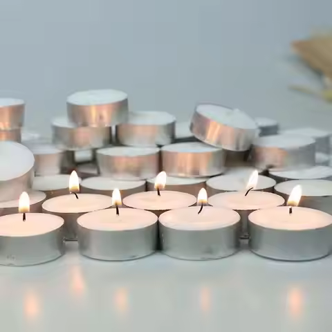 Box of 10 Scentless Smokeless Tealight Candles with 2.5 Hours of Extended Burn Time White 10 Count B