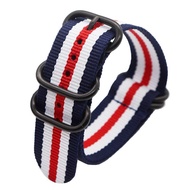 สายนาฬิกาผ้าไนล่อนลาย NATO 18Mm 20Mm 22Mm 24Mmอุปกรณ์เสริมสายรัดข้อมือสำหรับผู้ชาย