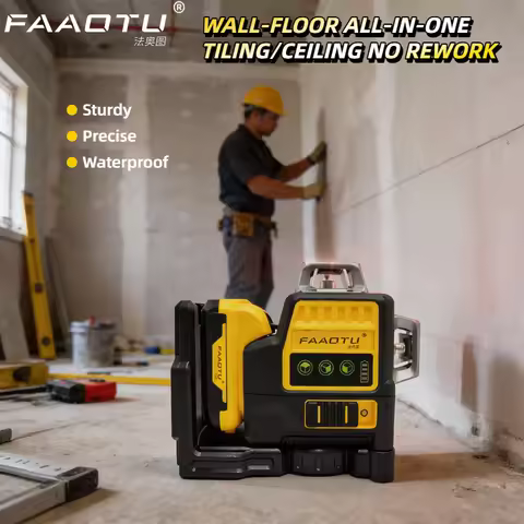 FAAOTU DW089LG 360 Degree Vertical 12V Lithium Battery Laser Level Horizontal Suitable for Dewalt ba