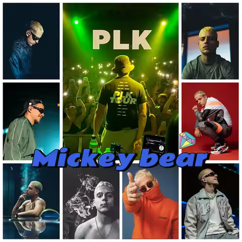 Rapper PLK 5D Diy Diamond Painting Mathieu Claude Daniel Pruski Portrait Diamond Embroidery Fans Gif