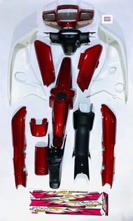 ชุดสีดรีมc100n รุ่นบังลมขาว พร้อมสติ๊กเกอร์ รอ+A1+B23+C7 14 ชิ้น ทั้งคัน