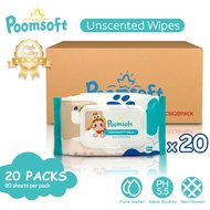 POOMSOFT Non Alcohol Small Baby Wet Wipes/Wet Tissue - 20Packs/1600Pcs