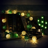 創意燈飾 籐球燈串 電池款 綠意盎然 長度2M LED氣氛燈 聖誕節