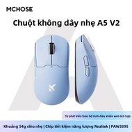 Chuột Chơi Game Không Dây MCHOSE A5 V2 Ultra 500mAh Ba Chế Độ Kết Nối Cảm Biến PAW3395 Độ Phân Giải 