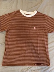 Danton 啡白橫間 Pocket Tee