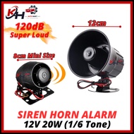 SUPER LOUD 12V SIREN 1 Tone / 6 Tone 20 WATT Security Alarm System Universal Bunyi Kereta High Quali