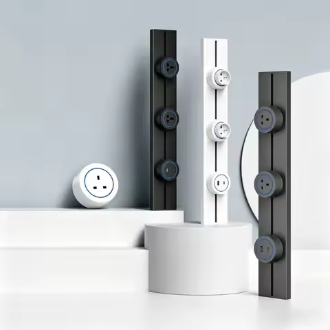 British American European Standard Track Socket Surface Mounted Movable Wall Track Power Supply Outl