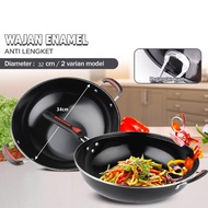 34cm Non-Stick Enamel Frying Pan