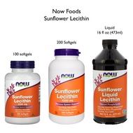 ✅READY STOCK✅ Now Foods, Sunflower Lecithin, 1200 mg, 200 Softgels /  Sunflower Liquid Lecithin, 16 fl oz (473 ml)