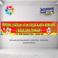 Spanduk Banner MMT Warung Makan Soto Ayam Nasi Pecel Bebek Madura Nasi Goreng Ayam Golek Obat Herbal