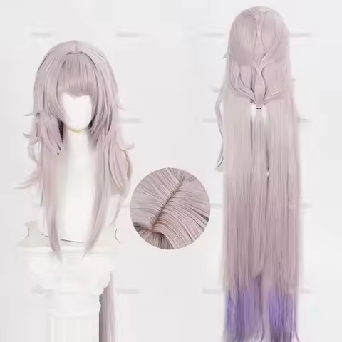 Honkai Star Rail The Herta Cosplay Wig Brown 100cm Long Hair Purple Gradient Herta Space Station Hea