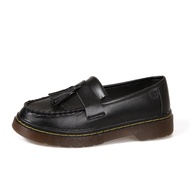 YOTO Retro Style Black Shoes Japanese Leather Doll Shoes Tassel Loafers For Women