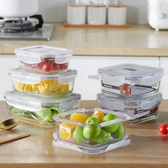 Rectangle Lock Glass Food Storage Containers with Lids Glass Lunch Box Glass Bento Box Lunch Contain