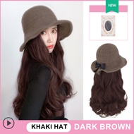 Fisherman Hat Wig for Women Autumn and Winter Natural Warm Wig Cap for Girl Colorful Cosplay Wigs TF