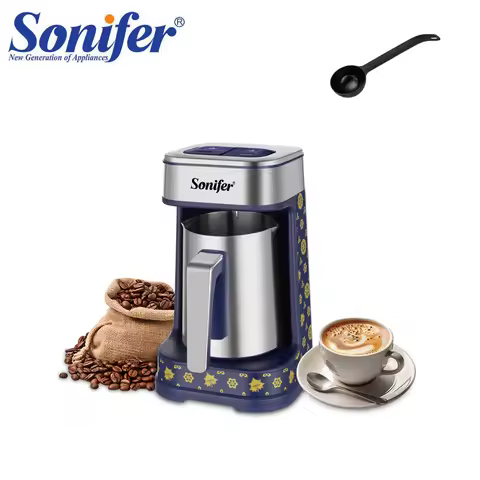 Turkish Coffee Maker with Dual Brewing Smart Anti-Spill Design 96-98°C Precision Heating, 250ml, 500