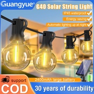 Solar light G40 string lights Outdoor waterpoof ip45 7.6m/10m/15m/18m/30m cost Fairy lights Camping 