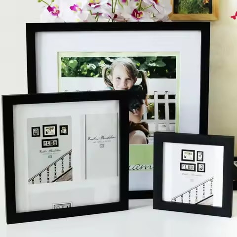 Wooden Nature Square Picture Frame,Plexiglass Include Poster Photo Frames For Wall Hanging Photo Fra