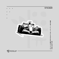 Formula 1 F1 Sticker Vinyl Doff Laminated Sticker | Black and White F1 Car