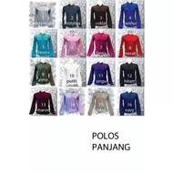 Kaos Polo Shirt Tshirt Baju Kerah Distro LENGAN PANJANG Gratis Nama SECURiTY SATPAM sablon bordir po