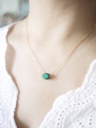 天然鳳凰石原石頸鍊項鍊 鳳凰石項鍊 鍍金輕珠寶頸鍊 極簡項鍊