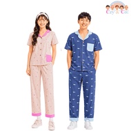 Czy & Co. Kids 10T (8-9Y) Boy Girl VN Made Button Down Pajama Set 100% Organic Cotton Sleepwear