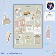 Cute House Cleaning Chores Sticker Sheet For Planners And Journals EC-1343