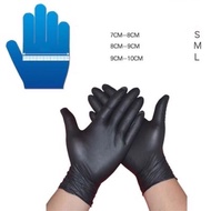 50 Pcs Disposable Black Medical / Examination Hand Gloves Nitrile