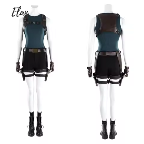 Lara Croft Cosplay Costume Vest Shorts Accessories Full Set and Individual Items Are Sold Halloween 