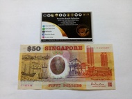 Uang Polymer 50 Dollar SGD Singapore Commemorativ Tahun 1990