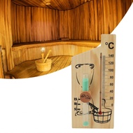 ERYUE Sauna Thermometer Hourglass 15 Minute Sand Timer Golden Wood 0 to 140 Celsius Degree Temperatu