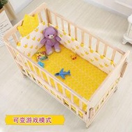 新款嬰兒床兒實木寶寶床搖籃床兒童公主床拼接大床搖籃搖床