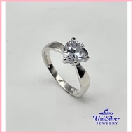 ✅ ∈ Unisilver 925 Sterling Heart Solitaire Engagement Ring (RS033-3001)