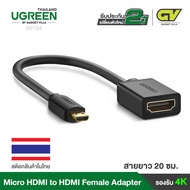 UGREEN รุ่น 20134 Micro HDMI to HDMI Female Adapter รองรับ 4K 30Hz ตัวแปลงสัญญาณ HDMI