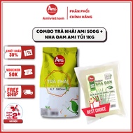 Combo Ami Jasmine Tea 500g + Ami Aloe Vera 1KG Bag - Choice to make delicious lemon and aloe vera te