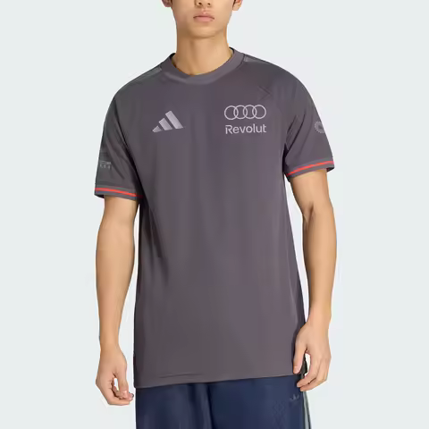 Adidas genuine Audi F1 team new men's gray orange short sleeved T-shirt KE9091