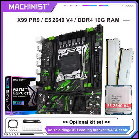 MACHINIST X99 PR9 Motherboard Kit Set Optional Xeon E5 2640 V4 LGA 2011-3 CPU And DDR4 16GB (2*8G) R
