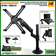 North Bayou NB H100 Single Monitor Desktop Mount for 22" to 35" with XMA-01 Non-VESA Monitor Adapter