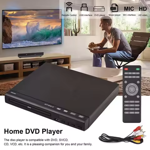 DVD-225 Home DVD Player DVD CD MP3 CD-R/W Disc Player Digital Multimedia Player AV Output with Remot